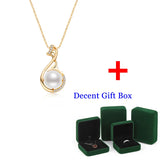 14K Wrapped Freshwater Pearl Necklace 9.5-10mm Pendant