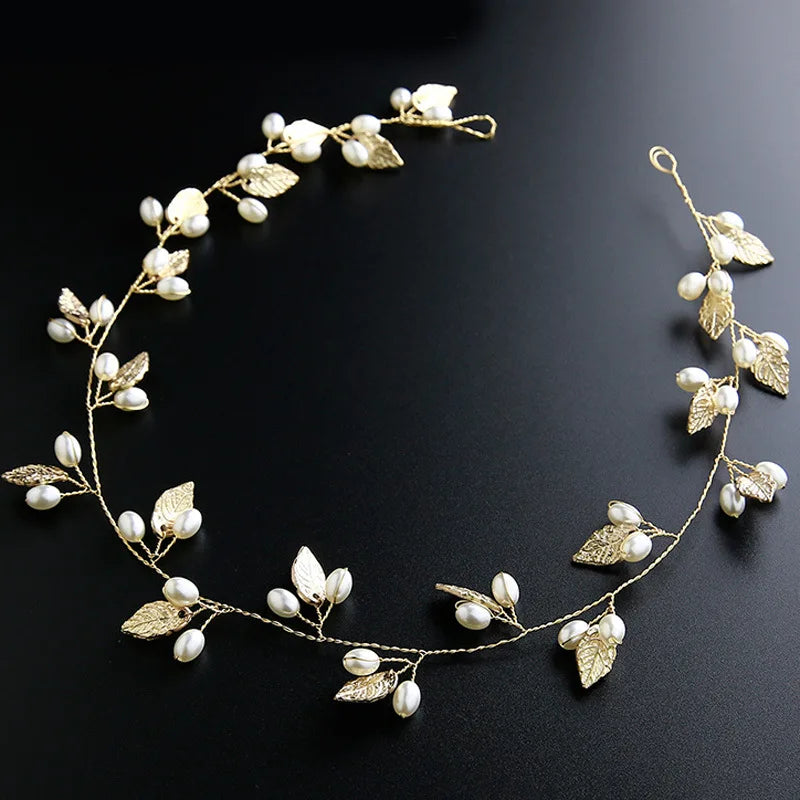 Pearl Rhinestone Wedding Headband for Bride Hair Accessories