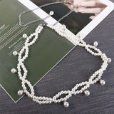Tassel Chain Pearl Waist Belt for Women - Adjustable Jeans Dress Waistband