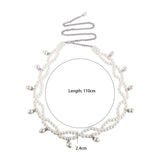 Tassel Chain Pearl Waist Belt for Women - Adjustable Jeans Dress Waistband