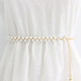 Tassel Chain Pearl Waist Belt for Women - Adjustable Jeans Dress Waistband