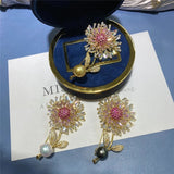 Pearl Zircons Brooches Women Flower Animal Plant Pin Brooch