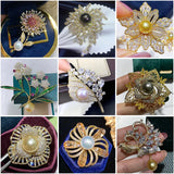 Pearl Zircons Brooches Women Flower Animal Plant Pin Brooch