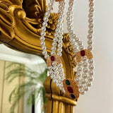 Vintage Pearl Choker Necklace Matte Pendant