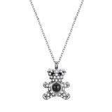 Bear Pendant Crystal Choker Necklace