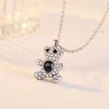 Bear Pendant Crystal Choker Necklace