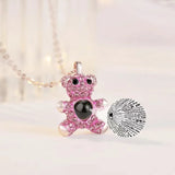 Bear Pendant Crystal Choker Necklace