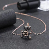 Bear Pendant Crystal Choker Necklace
