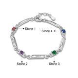 Custom Family Names Bracelet with Birthstones