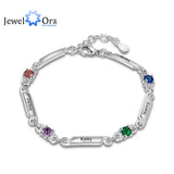 Custom Family Names Bracelet with Birthstones