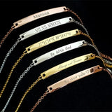 Stainless Steel ID Bar Bracelet for Women Custom Name BFF Gift