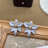Flower Petal Glaze Earrings Stud For Women Girls More Colors