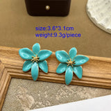Flower Petal Glaze Earrings Stud For Women Girls More Colors