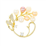Pink Freshwater Pearl Garland Brooch for Women