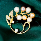 Pink Freshwater Pearl Garland Brooch for Women