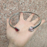 Punk Crystal Heart Pendant Necklace Choker Y2K Jewelry