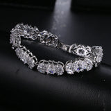 Clear Rhinestone CZ Women Bracelet Anniversary Charm Bangle