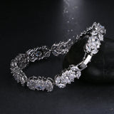 Clear Rhinestone CZ Women Bracelet Anniversary Charm Bangle