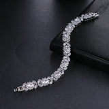 Clear Rhinestone CZ Women Bracelet Anniversary Charm Bangle