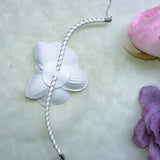 Orchid Flower Pearls Braided Rope Adjustable Bracelets Women Jewelry