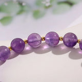 Purple Natural Stone Flower Charm Bracelet for Women