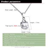 Purple Crystal 925 Silver Necklace Bag Pendant Choker High Jewelry Gift