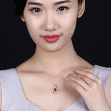 Amethyst Gemstone Pendant Necklace for Women 18k Filled Fine Jewelry
