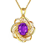 Amethyst Gemstone Pendant Necklace for Women 18k Filled Fine Jewelry
