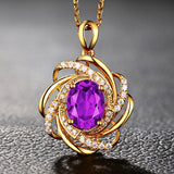 Amethyst Gemstone Pendant Necklace for Women 18k Filled Fine Jewelry