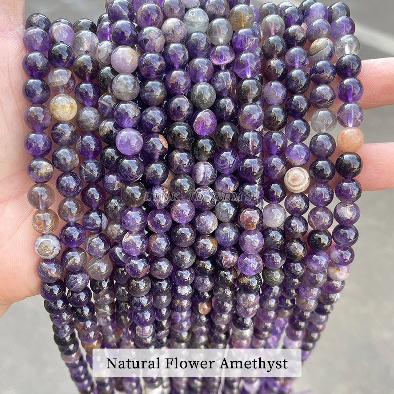 Purple Amethyst Round Beads 6 8 10mm for DIY Necklace Making