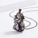 Purple Zircon Women's Pendant Sweater Chain Jewelry