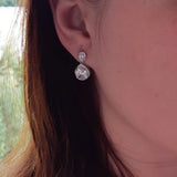 925 Sterling Silver Earrings Crystal Water Drop Jewelry