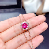 Red Crystal Ruby Gemstones Chain Bracelet 18k Rose Filled