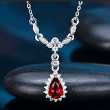 Red Ruby Royal Pendant Necklace 18k 925 Silver Fine Jewelry Choker
