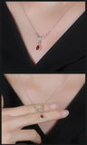 Red Ruby Royal Pendant Necklace 18k 925 Silver Fine Jewelry Choker