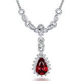 Red Ruby Royal Pendant Necklace 18k 925 Silver Fine Jewelry Choker