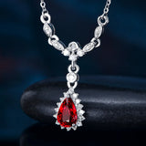 Red Ruby Royal Pendant Necklace 18k 925 Silver Fine Jewelry Choker
