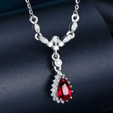 Red Ruby Royal Pendant Necklace 18k 925 Silver Fine Jewelry Choker