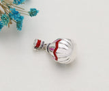 Red Enamel Hot Air Ballon Charm Pendant 925 Silver Beads for DIY Jewelry