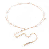 Retro Pearl Waist Belt for Women Metal Chain Corset Wedding Strap