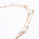 Retro Pearl Waist Belt for Women Metal Chain Corset Wedding Strap
