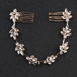 Rhinestone Flower Comb Hair Clip Double Slide Hair Comb Hairpin Bridal Wedding