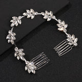Rhinestone Flower Comb Hair Clip Double Slide Hair Comb Hairpin Bridal Wedding