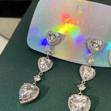 Heart Shape Drop Earring 925 Silver Love Dangler