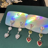 Heart Shape Drop Earring 925 Silver Love Dangler
