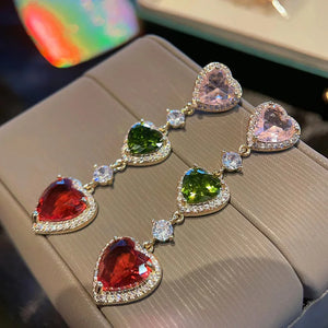 Heart Shape Drop Earring 925 Silver Love Dangler