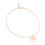 Rose Plated Elephant 925 Silver Anklet