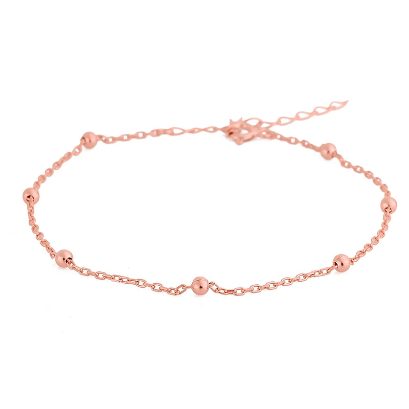 Rose Plated 925 Silver Anklet
