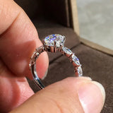 Oval Zircon Crystal Bridal Wedding Engagement Ring Jewelry