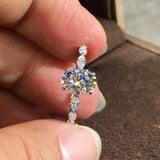 Oval Zircon Crystal Bridal Wedding Engagement Ring Jewelry